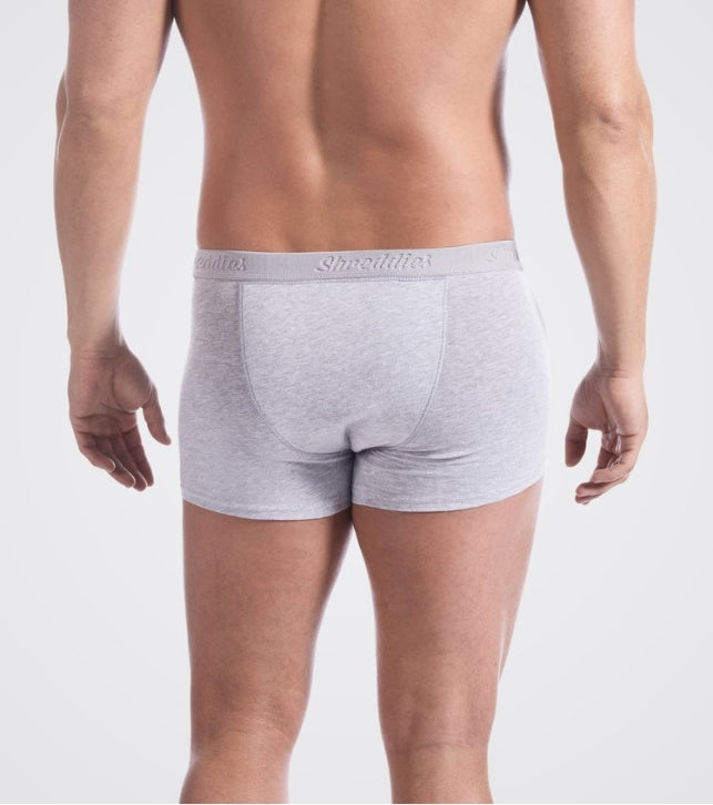 Shreddies Men's Hipster Underwear in grey is both fart-filtering and comfortable. Made with activated carbon cloth to absorb and eliminate flatulence odors, Shreddies underwear offers freedom for sufferers of IBS, Crohn’s disease, colitis, dyspepsia, gastritis, food intolerances and other bowel & digestive disorders.