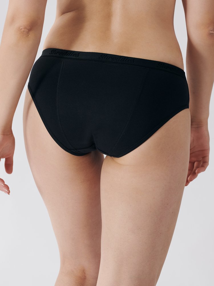 Shreddies Women's Bikini Brief in black is both fart-filtering and comfortable. Made with activated carbon cloth to absorb and eliminate flatulence odors, Shreddies underwear offers freedom for sufferers of IBS, Crohn’s disease, colitis, dyspepsia, gastritis, food intolerances and other bowel & digestive disorders.